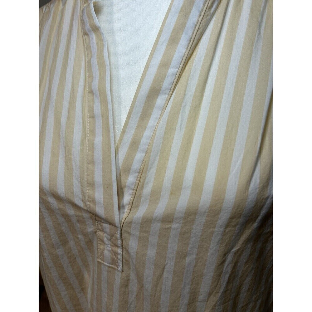 UNIVERSAL THREAD Crop V-neck Collared Stripe Short Sleeve Top Small - Picture 2 of 6